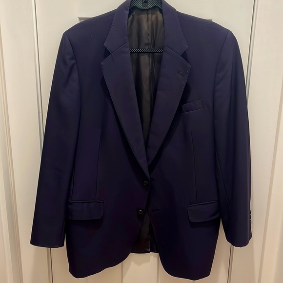Burberry Other - Burberry Mens Jacket Blazer 2 Button Wool Plaid Sport Coat Size L Pure Wool